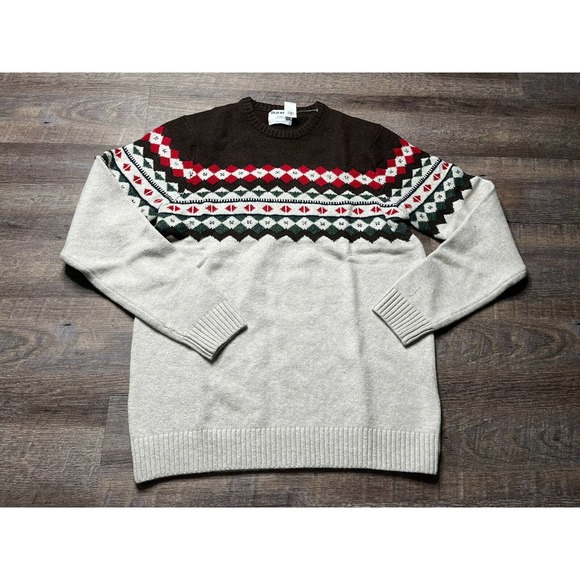 Old Navy Other - Old Navy Mens Pullover Sweater Tall Large Beige Holiday Style K8